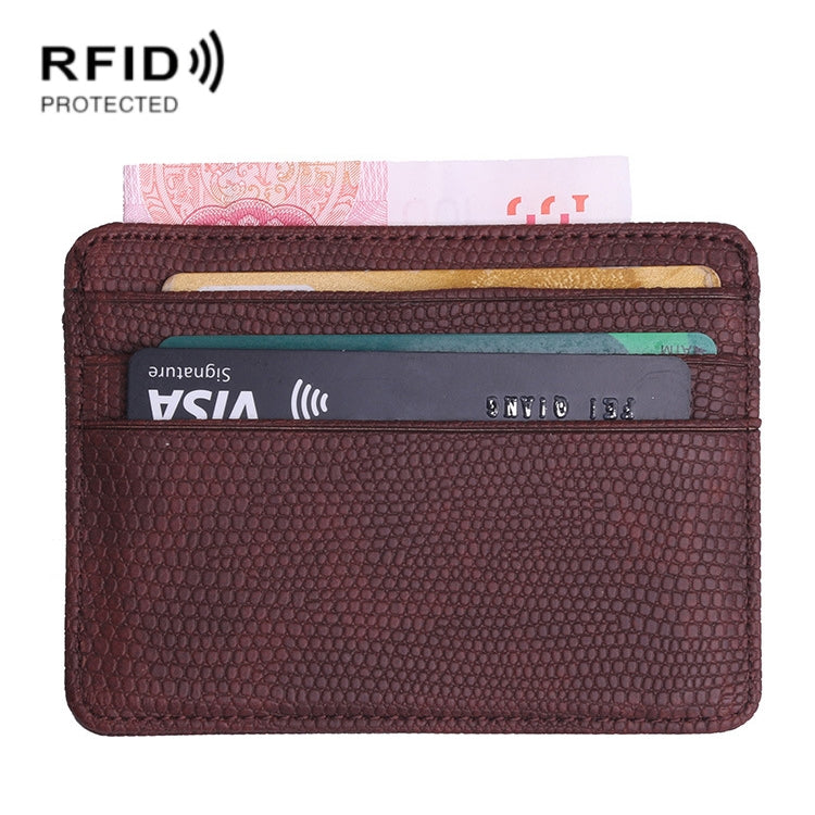 KT1002 RFID Function Lizard Pattern Bank Card Holder PU Business Card Case