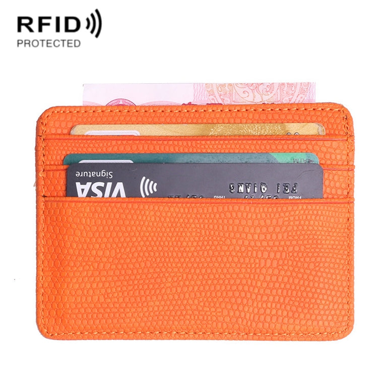 KT1002 RFID Function Lizard Pattern Bank Card Holder PU Business Card Case