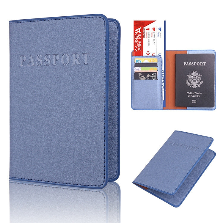 MS101 Frosted PU Multi-Card Passport Holder Travel Abroad Passport Card Holder