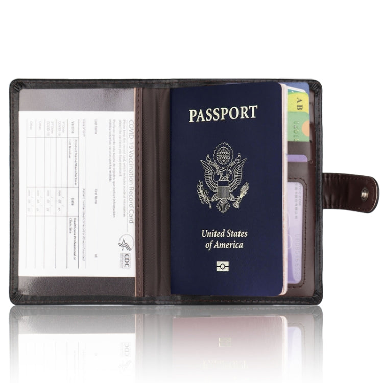 Covc1002 Bank Card Passport Card Holder With Buckle Clip PU Document Protection Card Holder