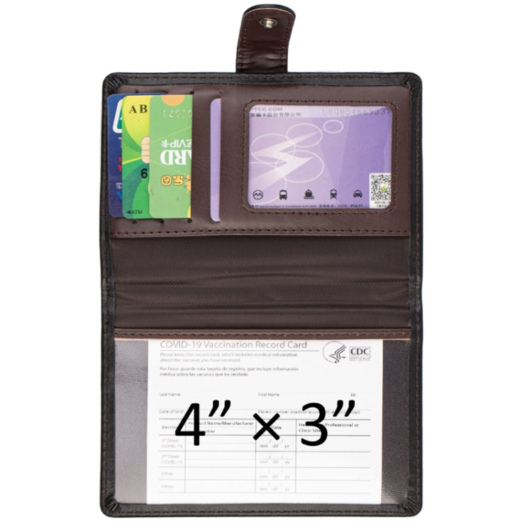 Covc1002 Bank Card Passport Card Holder With Buckle Clip PU Document Protection Card Holder