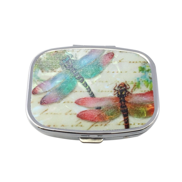 2 PCS Y10336 Two-Compartment Metal Portable Pill Box