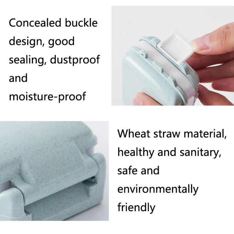 6 PCS C1617 Portable Dispensing Sealed Pill Box Wheat Straw Large-capacity Storage Box