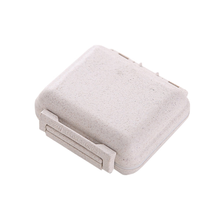 JS0018 Wheat Portable Sealed Pill Box with 6 Compartments For Pill Health Care Box