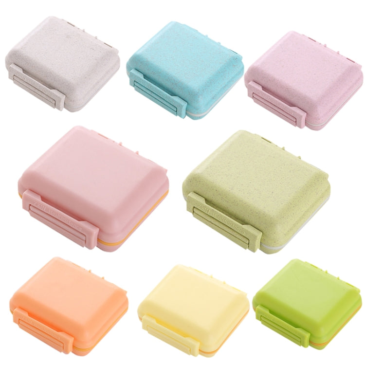 JS0018 Wheat Portable Sealed Pill Box with 6 Compartments For Pill Health Care Box