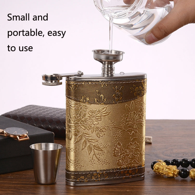 Portable Stainless Steel Hip Flask Set With Wine Glass Funnel, Style: