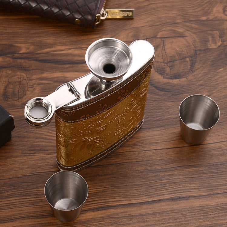 Portable Stainless Steel Hip Flask Set With Wine Glass Funnel, Style: