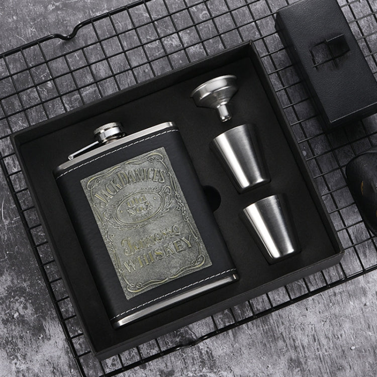 Portable Stainless Steel Hip Flask Set With Wine Glass Funnel, Style: