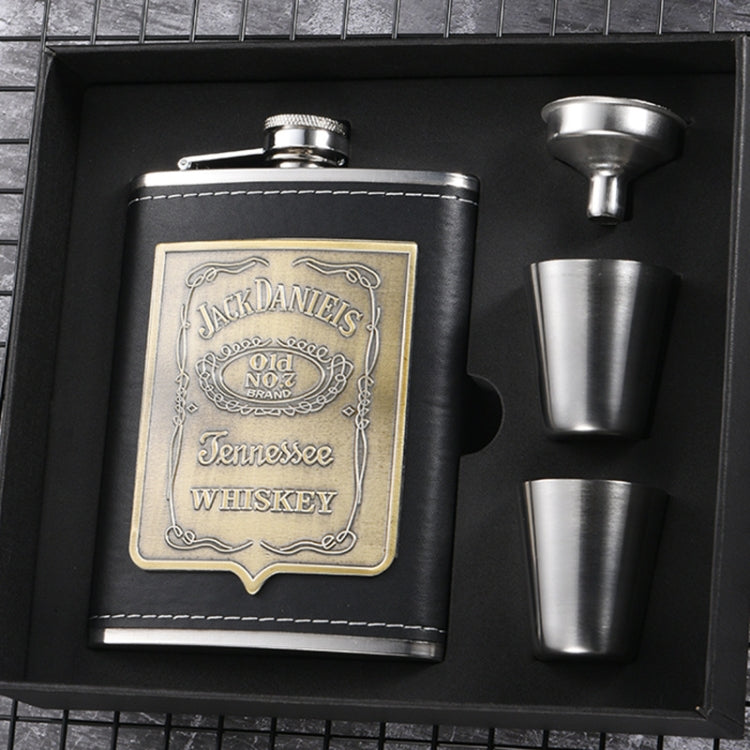 Portable Stainless Steel Hip Flask Set With Wine Glass Funnel, Style:
