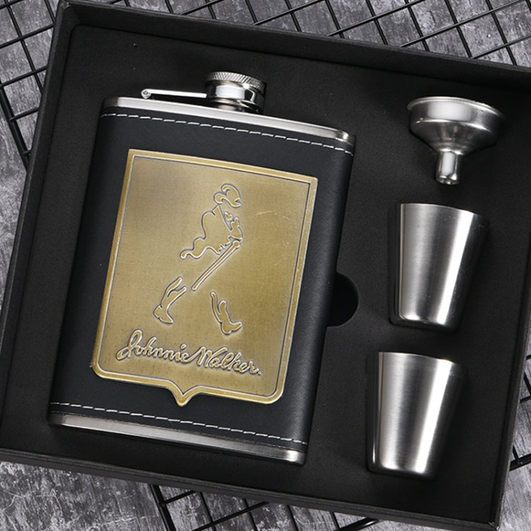 Portable Stainless Steel Hip Flask Set With Wine Glass Funnel, Style: