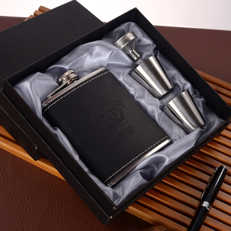 Portable Stainless Steel Hip Flask Set With Wine Glass Funnel, Style: