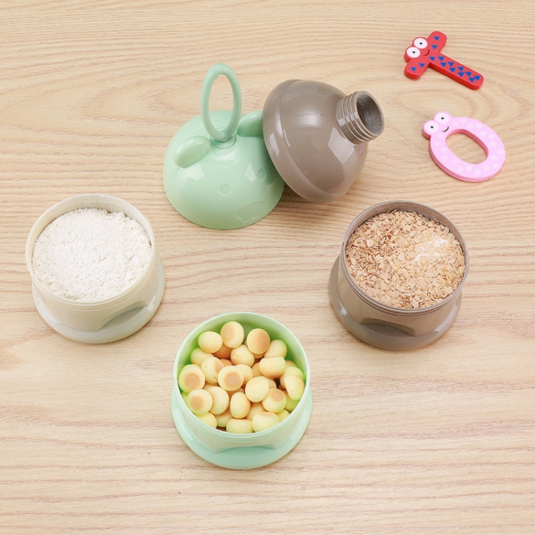 3 Layer Frog Style Portable Baby Food Storage Box Cartoon Milk Powder Box, Blue, Green, Purple
