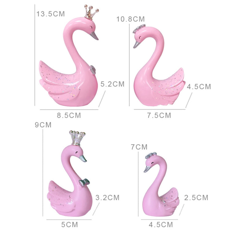 2pcs /Pair Swan Resin Car Decoration Birthday Cake Tanabata Valentine Day Decoration