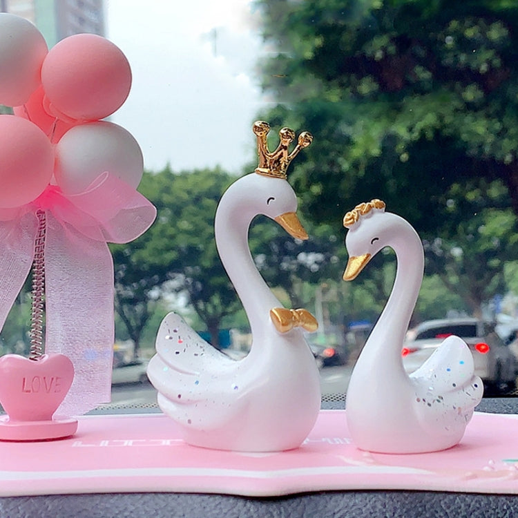 2pcs /Pair Swan Resin Car Decoration Birthday Cake Tanabata Valentine Day Decoration