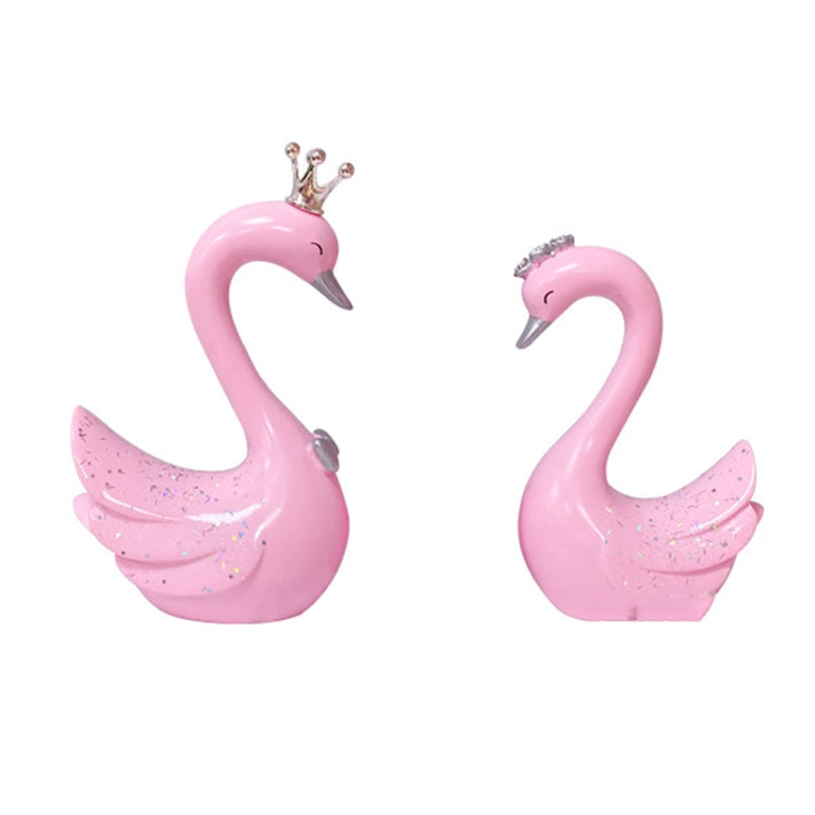 2pcs /Pair Swan Resin Car Decoration Birthday Cake Tanabata Valentine Day Decoration