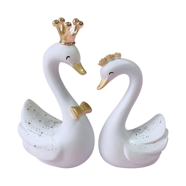 2pcs /Pair Swan Resin Car Decoration Birthday Cake Tanabata Valentine Day Decoration