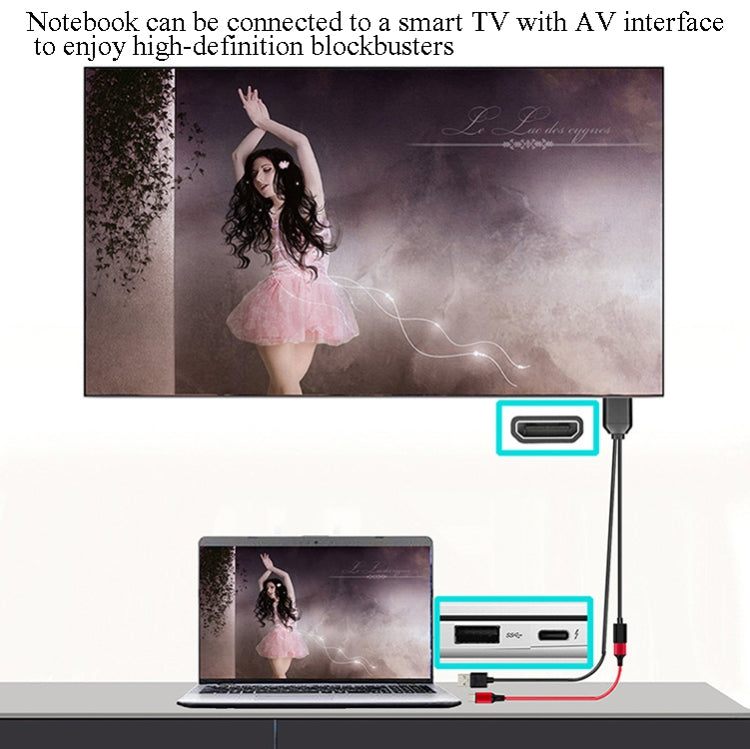 L3B Type-C USB To HDMI-Compatible  Audio Transfer Three-In-One HD Cable TV Screen Connector