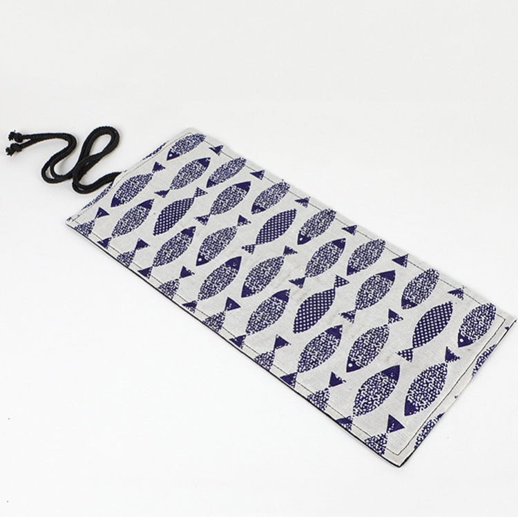 12 Holes Saury Hand Canvas Pen Curtain Color Lead Roller Pen Bag Storage Stationery Box