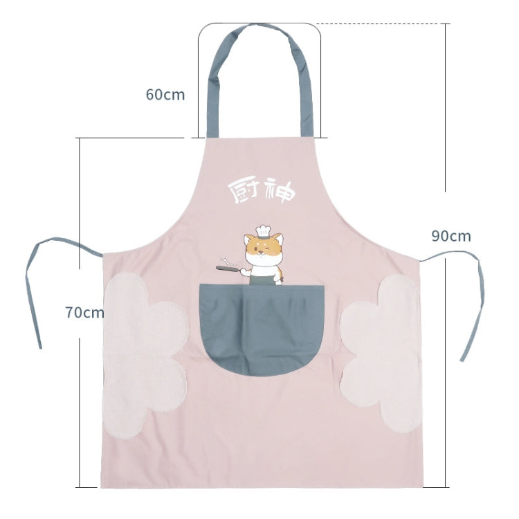 Home Kitchen Waterproof And Oil-Proof Apron Cute Cooking Work Apron, Colour: Foodie Light Pink (Ordinary)