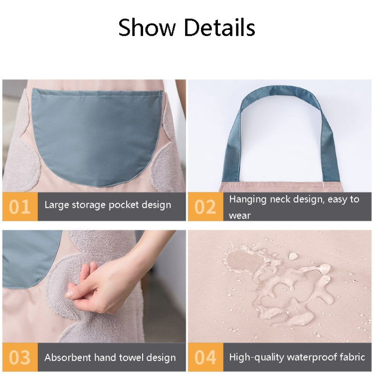 Home Kitchen Waterproof And Oil-Proof Apron Cute Cooking Work Apron, Colour: Foodie Light Pink (Ordinary)