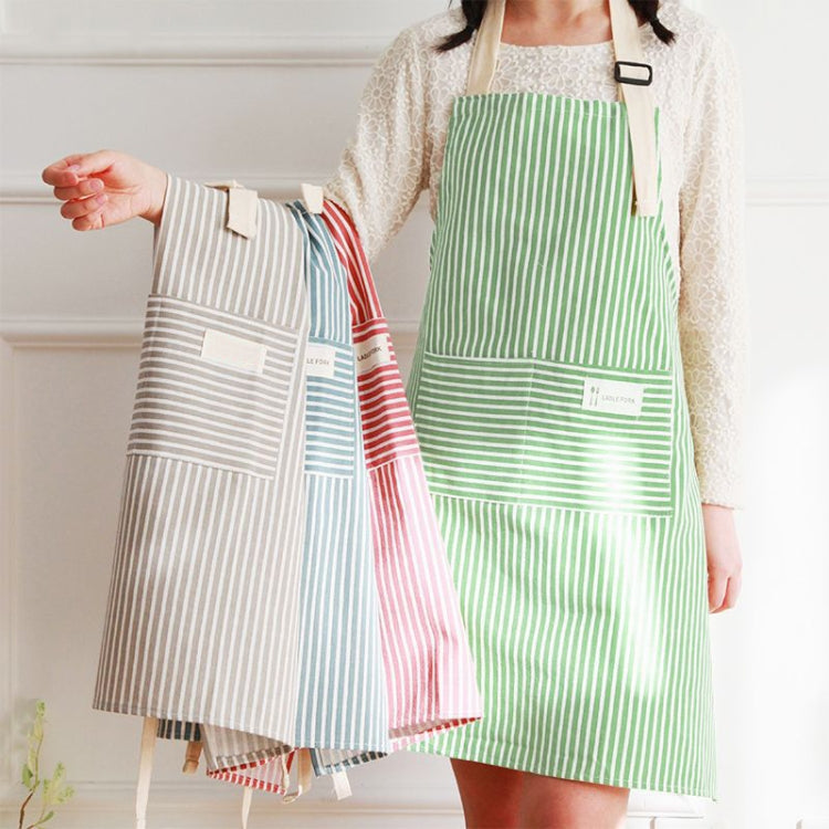Kitchen Home Cooking Apron Restaurant Works Striped Cotton And Linen Apron