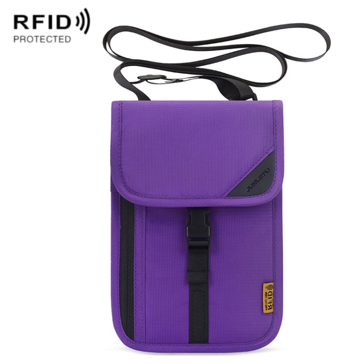 1062 Travel Passport Bag RFID Multi-Function Document Holder Hanging Neck Ticket Protective Case, 1062 Rose Red, 1062 Blue, 1062 Purple, 1062 Black, 1062 Light Grey, 1062 Gray