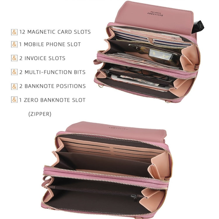 Baellerry Ladies Single Shoulder Messenger Bag Large Capacity Double Zipper Mobile Phone Bag