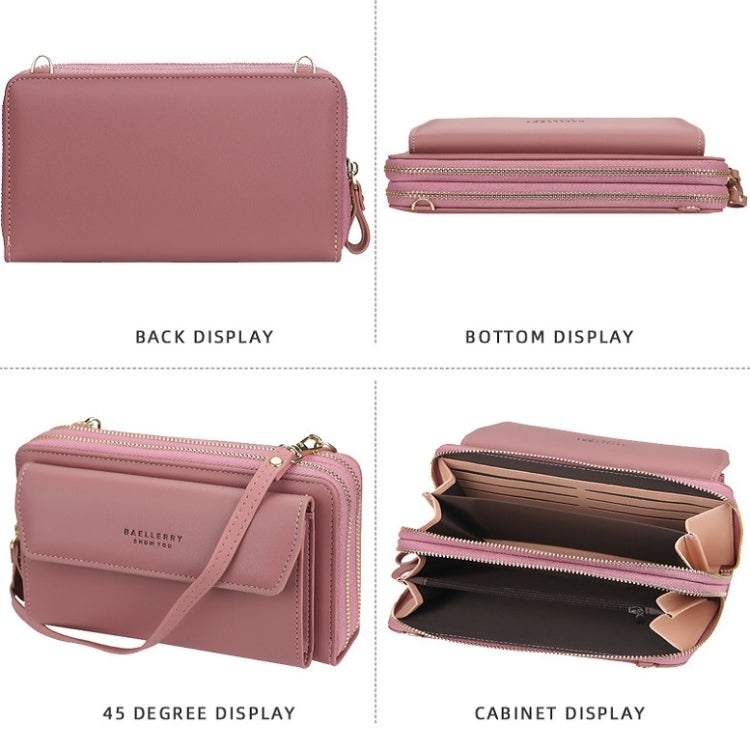 Baellerry Ladies Single Shoulder Messenger Bag Large Capacity Double Zipper Mobile Phone Bag