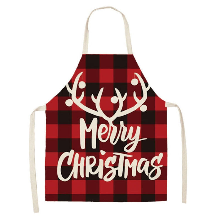 Christmas Plaid Series Cotton And Linen Apron Household Cleaning Overalls, 47 x 38cm