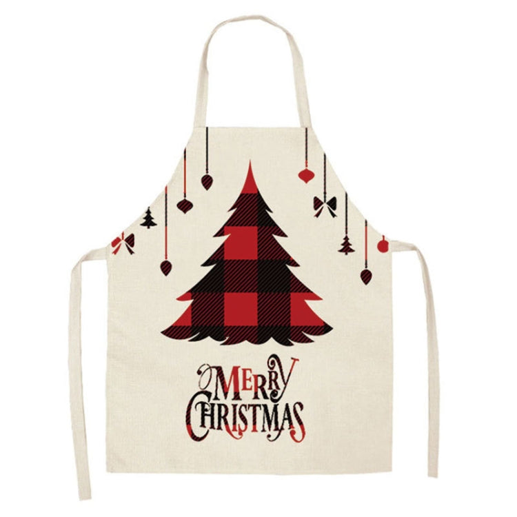 Christmas Plaid Series Cotton And Linen Apron Household Cleaning Overalls, 47 x 38cm