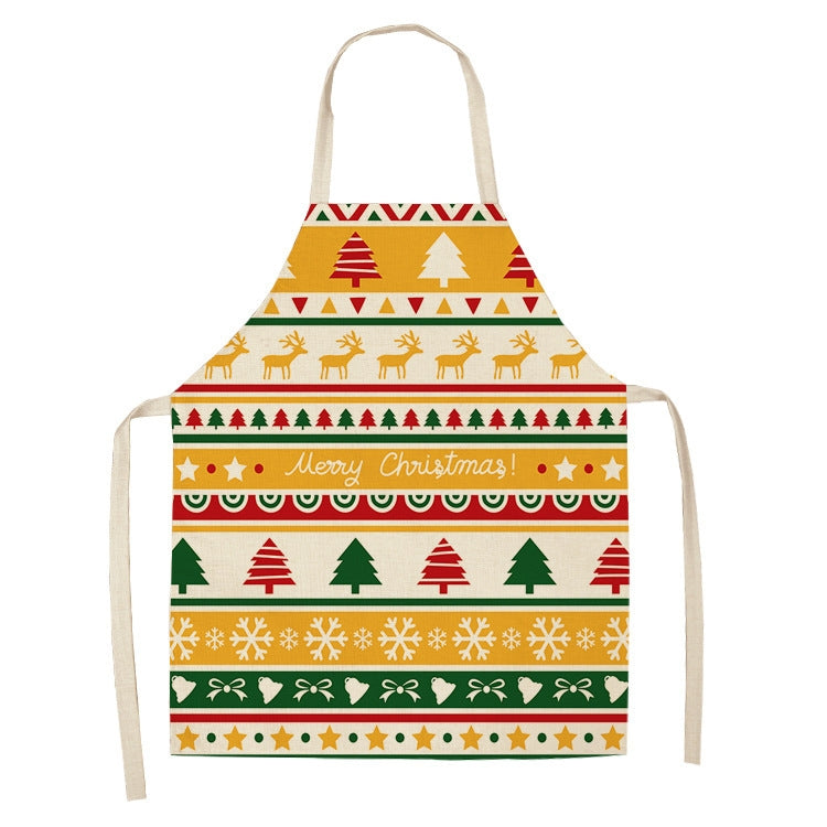 Christmas Plaid Series Cotton And Linen Apron Household Cleaning Overalls, 47 x 38cm