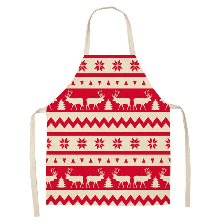 Christmas Plaid Series Cotton And Linen Apron Household Cleaning Overalls, 47 x 38cm