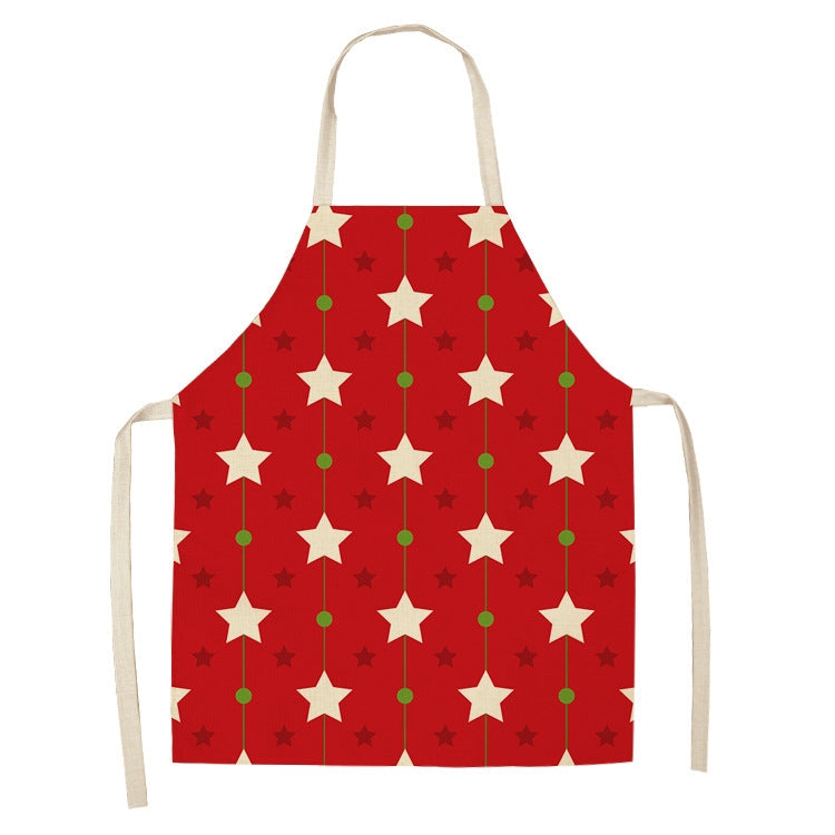 Christmas Plaid Series Cotton And Linen Apron Household Cleaning Overalls, 47 x 38cm