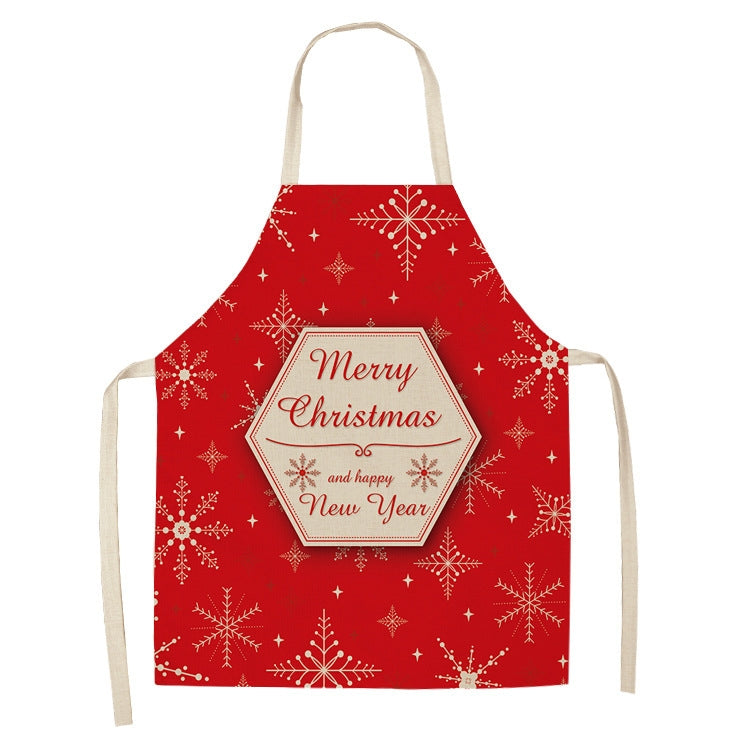 Christmas Plaid Series Cotton And Linen Apron Household Cleaning Overalls, 47 x 38cm