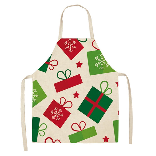 Fabric Linen Cleaning Apron Christmas Party Decoration Apron