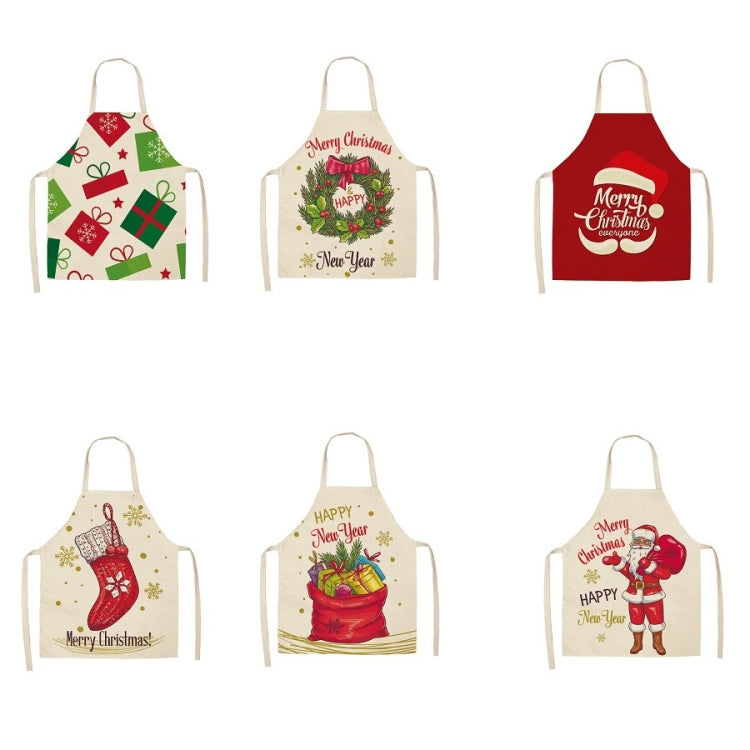 Fabric Linen Cleaning Apron Christmas Party Decoration Apron