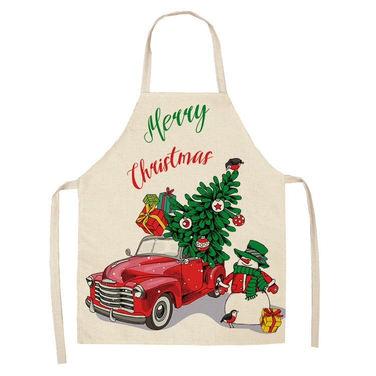 Fabric Linen Cleaning Apron Christmas Party Decoration Apron
