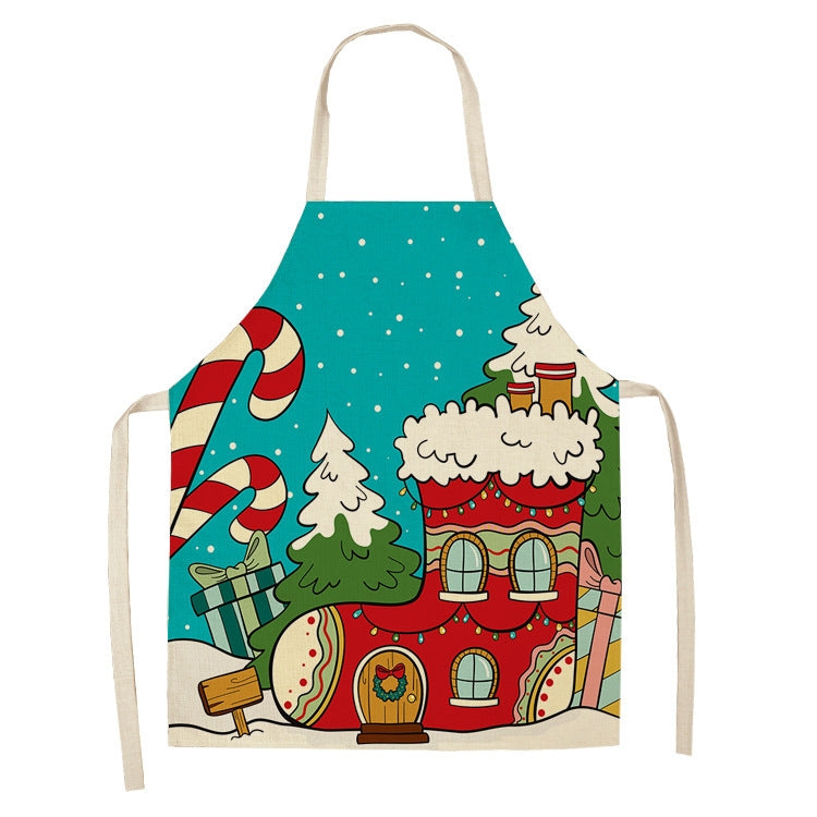 Fabric Linen Cleaning Apron Christmas Party Decoration Apron