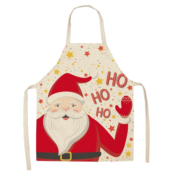 Fabric Linen Cleaning Apron Christmas Party Decoration Apron
