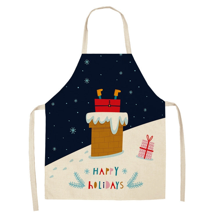 Fabric Linen Cleaning Apron Christmas Party Decoration Apron