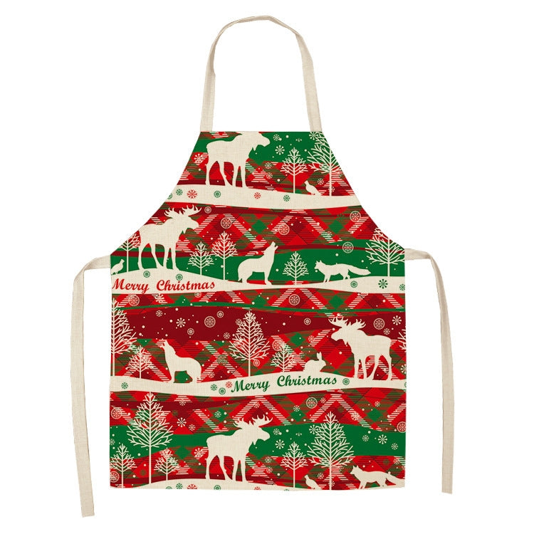 Fabric Linen Cleaning Apron Christmas Party Decoration Apron