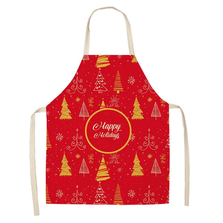 Fabric Linen Cleaning Apron Christmas Party Decoration Apron