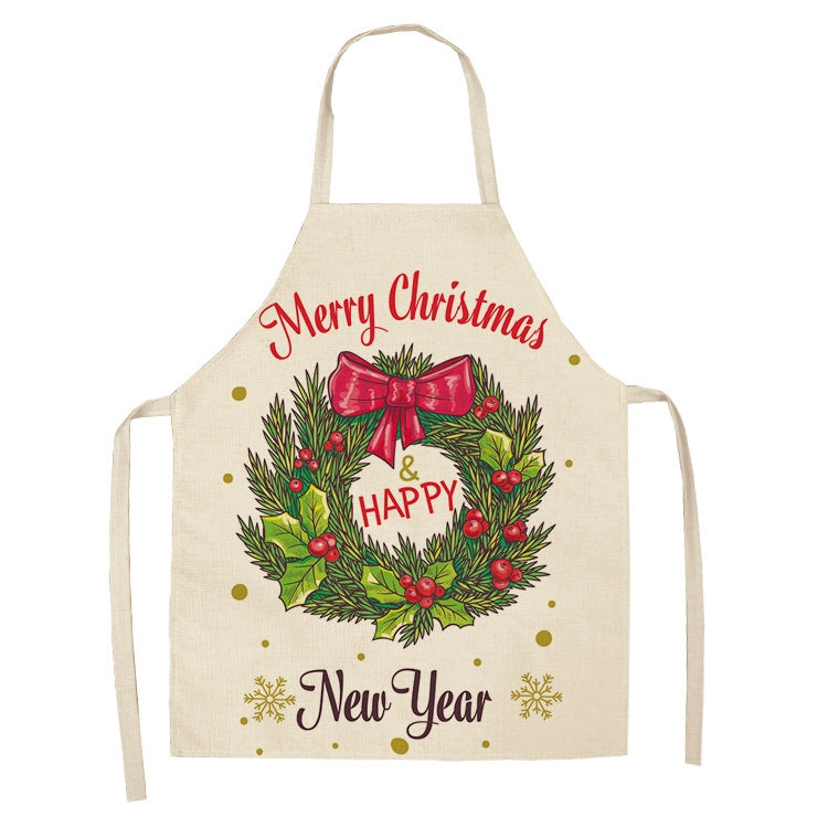 Fabric Linen Cleaning Apron Christmas Party Decoration Apron