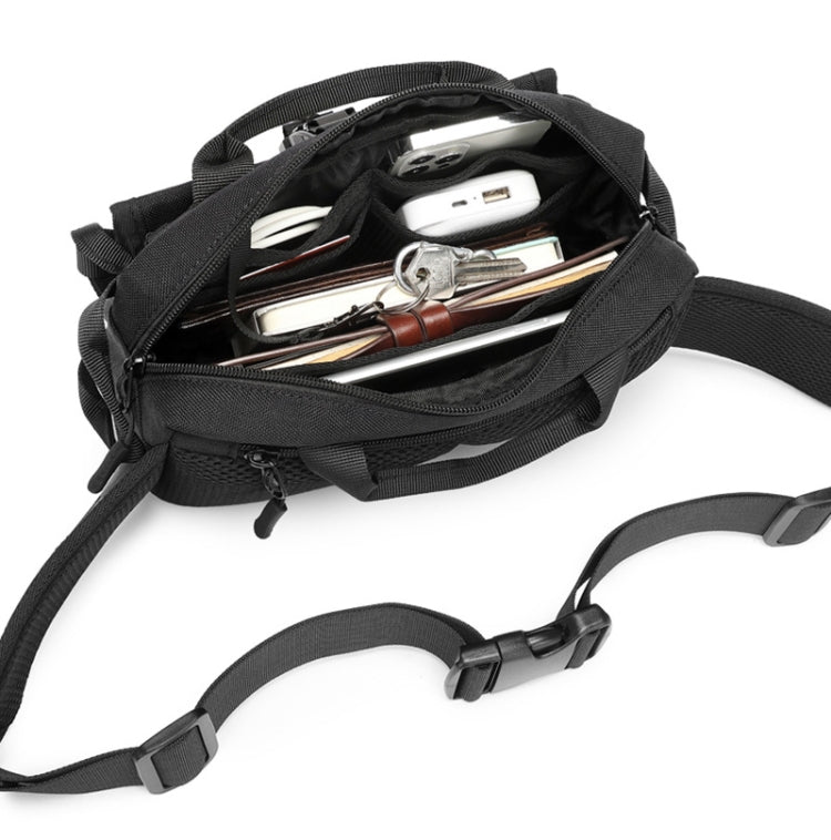 Ozuko 9450 Men Waterproof Waist Bag Sports Trend Shoulder Messenger Bag