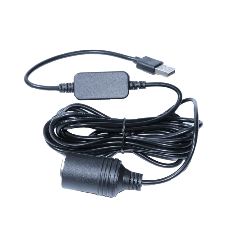 5V Turn 12V USB To Cigarette Lighter Socket Female Head Driving Recorder Mobile Power Cord, Specification: 1.2m