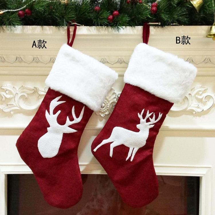 Embroidered Christmas Stocking Pendant Candy Gift Bag