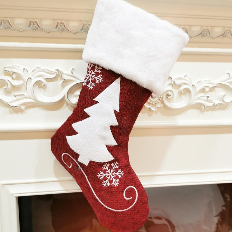 Embroidered Christmas Stocking Pendant Candy Gift Bag