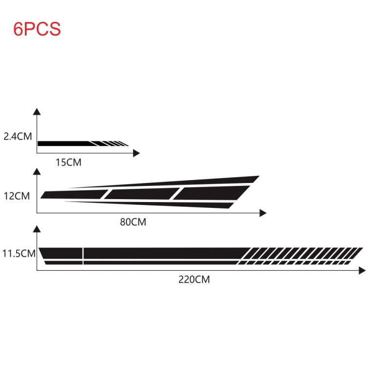 D-1037 Striped Car Sticker Car Side Door Cover Rearview Mirror Combination Sticker