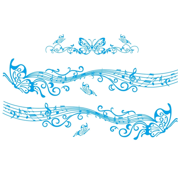 D-347 Butterfly Note Car Sticker Sheet Music Waist Line Body Sticker