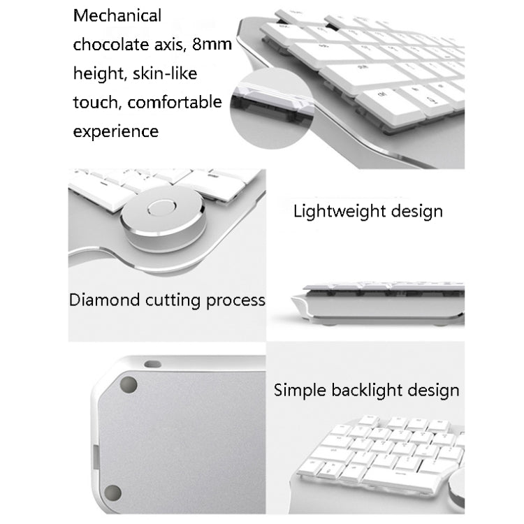 DELUX T11 29 Keys Single-Hand Keyboard Shortcut Key Speech Tool Flat Keyboard, Colour: Silver
